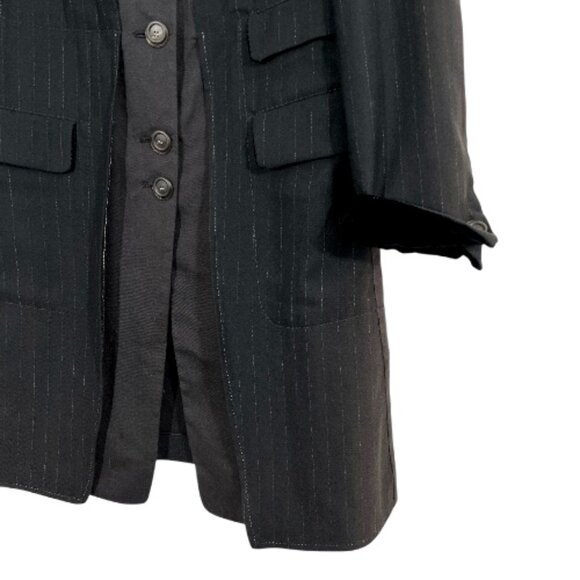 Marithe Francois Girbaud Stripe Velvet Long Jacket Black Size 29  Pre-Loved - Picture 3 of 9